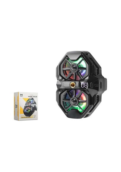 Hadron Dl21 Klipsli Telefon Soğutucu Çift Fanlı Rgb Tripod Bağlantılı Siyah
