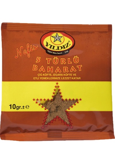 Yıldız 5 Türlü Baharat 10 x 10 G