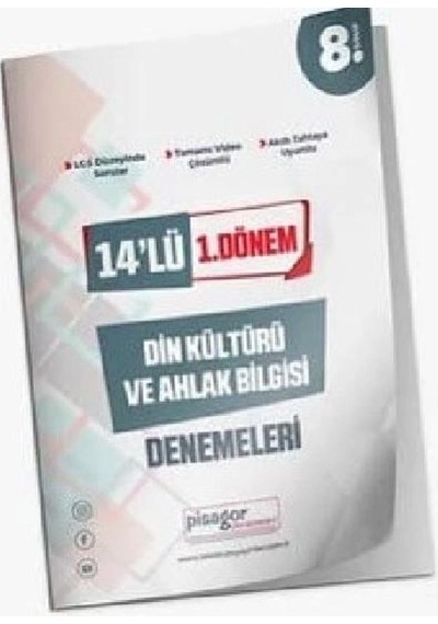 8. Sınıf Pisagor 1. Dönem 14'lü Din Kültürü ve Ahlak Bilgisi Branş Denemeleri -  Zeka Küpü Yayınları