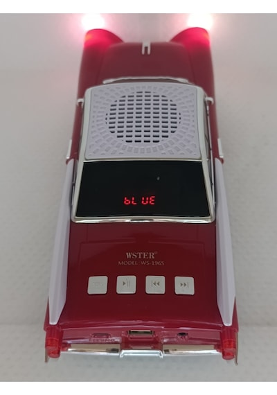 Oyuncak Klasik Araba Kablosuz Bluetooth Hoparlör Speaker Fm Radyo Sd Kart Usb Müzik Çalar - Kırmızı-