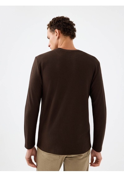 Loft Regular Fit Kahverengi Erkek Uzun Kollu T-shirt Lf2040679 Kahverengi
