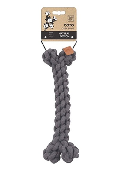 M-pets Coto Örgü Kemik Köpek Oyuncağı Gri 30 Cm 244-50013.01