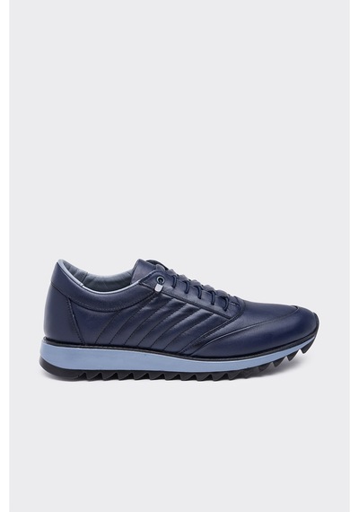 Derinet Hakiki Deri Comfort Erkek Sneaker Lacivert Lacivert