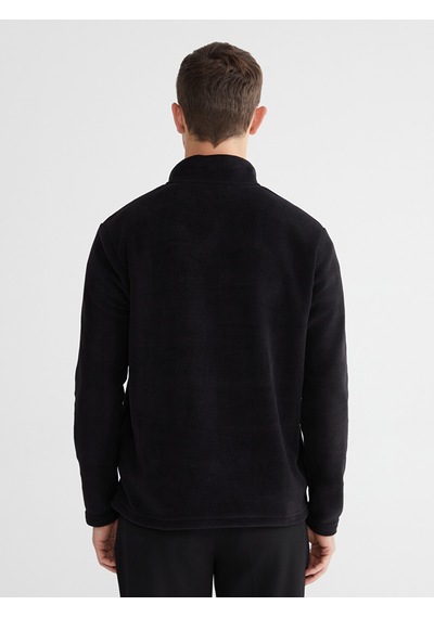 Lcwaıkıkı Classic Siyah Dik Yaka Polar Erkek Sweatshirt