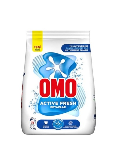 Omo Active Fresh Beyazlar Toz Deterjanı 5.5 Kg