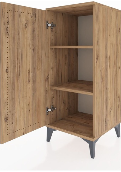 Hyperion Komodin 2 Raflı Tek Kapaklı 44x44x106 Çam-çam Çam