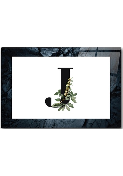 Decorita Cam Kesme Tahtası - Cam Kesme Tablası Harfli Tasarım  J  20 CM x 30 CM