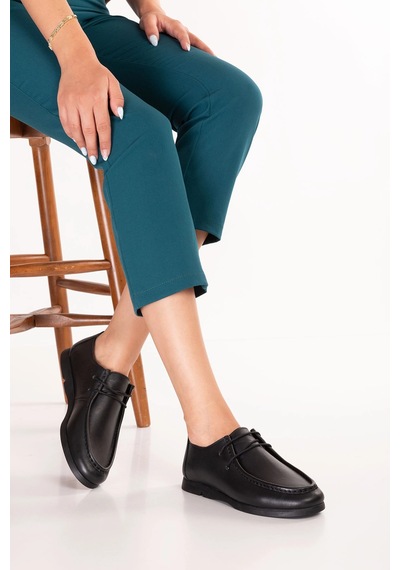 Gondol Kadın Hakiki Deri Moccasin Golf Model Kadın Ayakkabı Hl.33401 Siyah