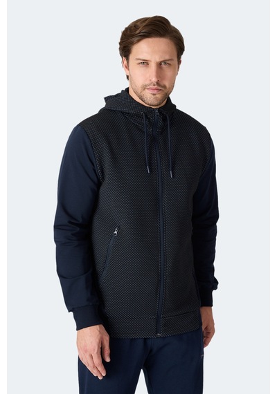 Slazenger Flame Erkek Kapüşonlu Cepli Lacivert Sweatshirt Lacivert