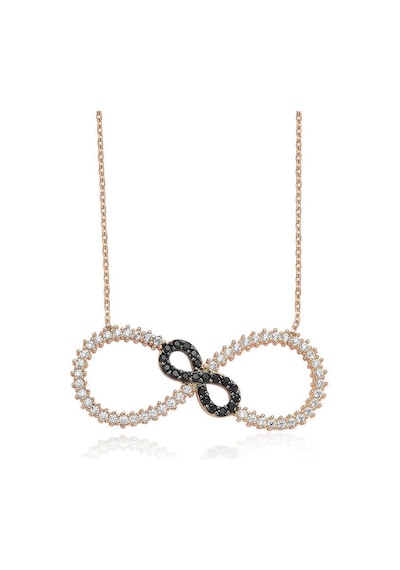 925 Ayar Gümüş İki Sonsuzluk Kolye Rose Gold