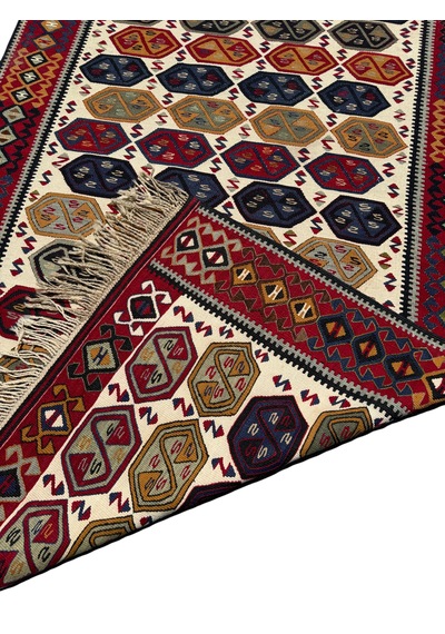 El Dokuma Sıfır Van Kilimi 125x230 Renkli Kök Boya Yolluk Kilim