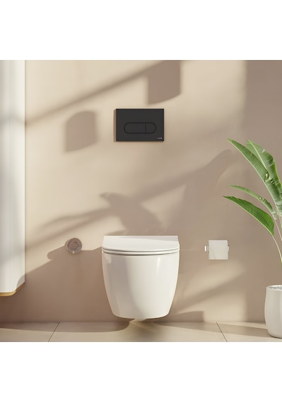 VitrA Mat Siyah Gömme Rezervuar Seti Asma Klozet Uyumlu 8 Cm 768-1851-740-2211-a4146136 Siyah