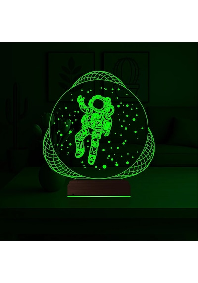 Luvivia Astronot Uzay 3d Lamba - Masa Gece Lambası V3 Şeffaf