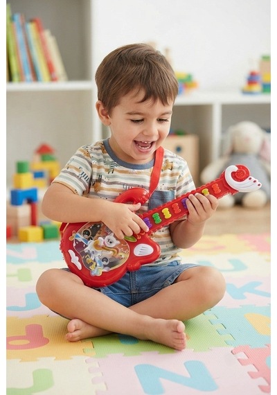 Minik Müzisyenler İçin Işıklı Ritim Ve Melodi Bir Arada Eğitici Ve Eğlenceli Oyuncak Gitar