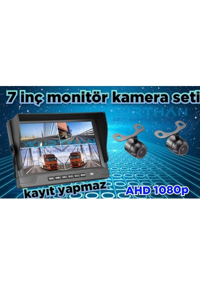 7 İnç Kayıtsız Ekran 2 Adet Ahd 1080p Kamera Seti 12 Volt