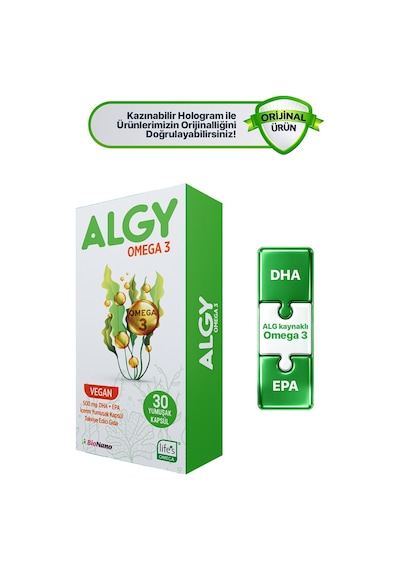 Algy Omega 3 Vegan 500 Mg Dha + Epa 30 Yumuşak Kapsül