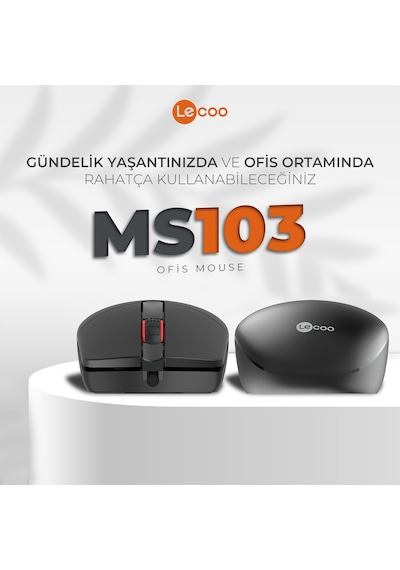 Lecoo MS103 USB Kablolu 1000DPI 3 Tuşlu Optik Mouse