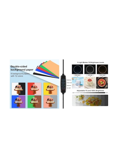 Puluz Pu5041b Ring Ledli 40x40cm 12 Fonlu Çantalı Fotograf Ürün Çekim Çadırı Kutusu Light Box