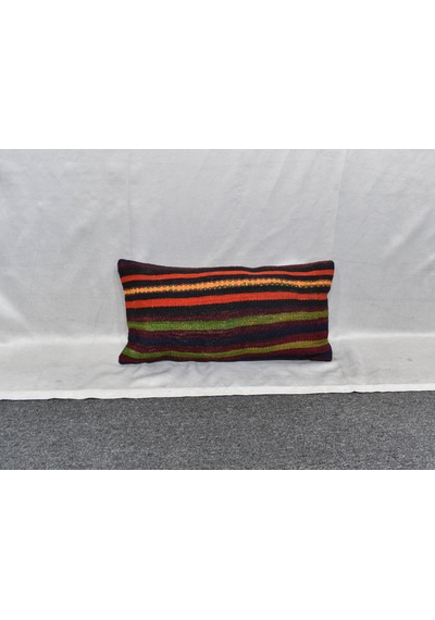 Zehra Abla Halı Yeni El Dokuma Dekoratif Lumbar Kilim Kırlent Yastık Kılıfı 6196
