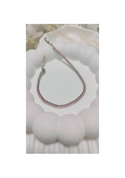 Çelik Su Yolu Bileklik 16,5+2cm No1 Gümüş Üzeri Pembe Gümüş Üzeri Pembe