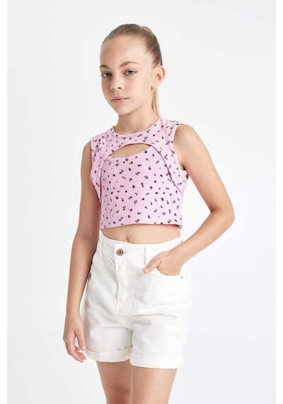 DeFacto Kız Çocuk Bisiklet Yaka Desenli Atlet C5278A824SMPN649
