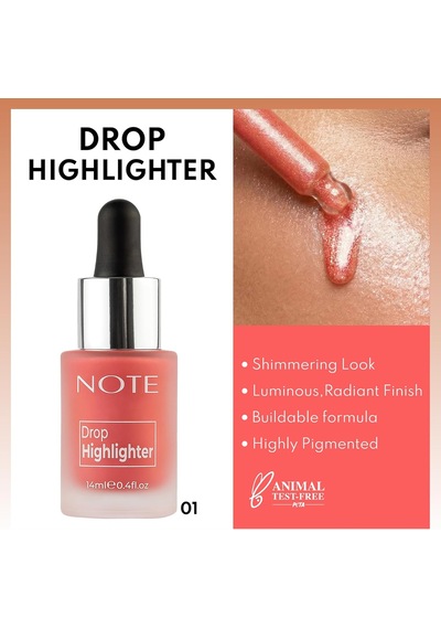 Cosmetics Drop Highlighter 01 Pearl Rose Işıltılı Likit Aydınlatıcı Diğer