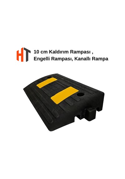 10 Cm Kauçuk Rampa Seti 3 Metre - Otopark Rampası, Kablo Kanallı, Kaldırım Rampası 50 X 30 X 10 Cm