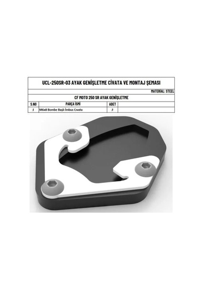 Moto Üçel Cfmoto Sr 250 Uyumlu Ayak Genişletme