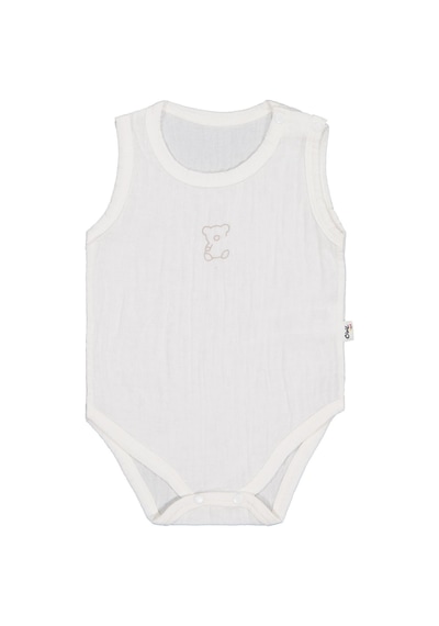 Civil Baby Ayıcık Baskılı 1-18 Ay Çıtçıtlı Badi - Ekru