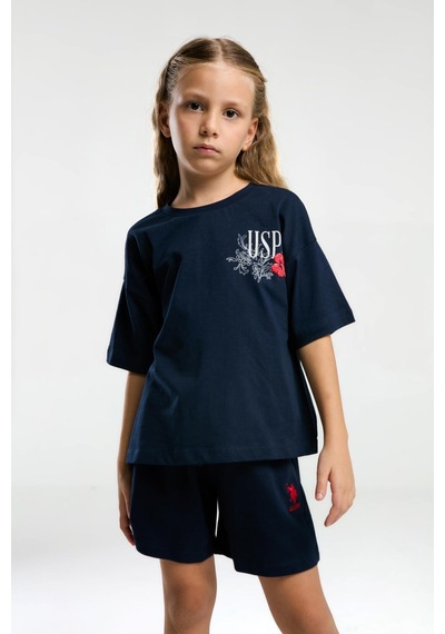 U.s. Polo Assn. 2072 Garson Çiçek Desenli Kız Çocuk Lacivert Bisiklet Yaka Kısa Kollu Şort Pijama Takım Lacıvert U.s. Polo Assn. 2072 Garson Çiçek Desenli Kız Çocuk Lacivert Bisiklet Yaka Kısa Kollu Şort Pijama Takım Lacıvert