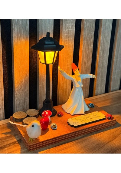 Mevlânâ Işıklı Biblo Özel Kutulu Manevi Hediye Myk Hediye Ve Sanat Atölyesi Üretimi Dekoratif Semazen Biblo
