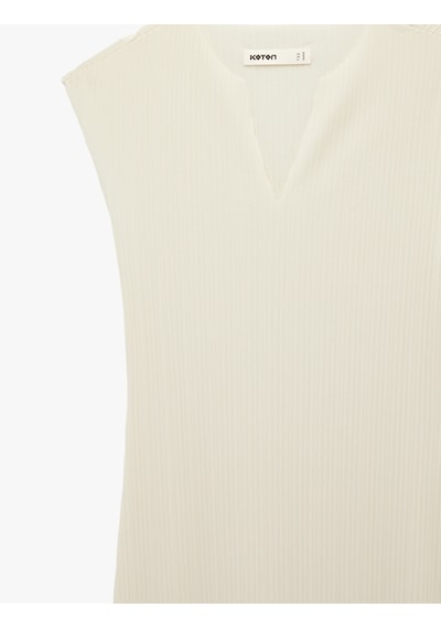 Koton Regular Fit Yuvarlak Kesik Yaka Midi Kolsuz Elbise Bej 6sak80198ek Ekru