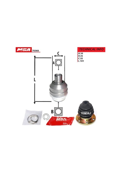 MGA 70368 Aks Kafası Iç Sağ Vectra A 95- 2.0 34×25×35