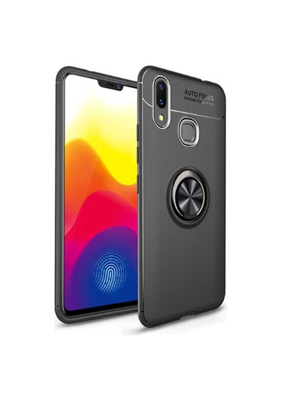 Huawei Y7 Prime 2019 Kılıf Zore Ravel Silikon Kapak Siyah-Kırmızı