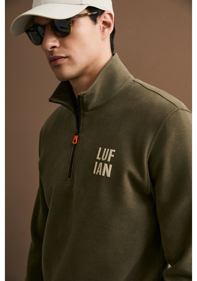 Lufian Chase Erkek Sweatshirt Kahverengi Kahverengi 112030213100400