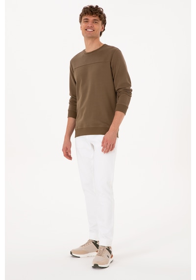 U.S. Polo Assn. Erkek Bisiklet Yaka Regular Fit Haki İnce Sweatshirt 50315455-VR027