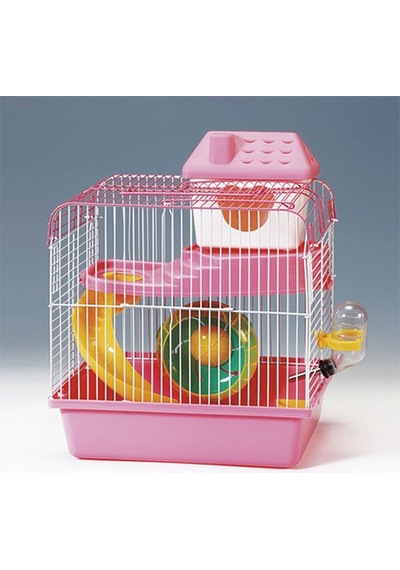EuroGold Hamster Kafesi Pembe Beyaz 23 x 17 x 25 CM