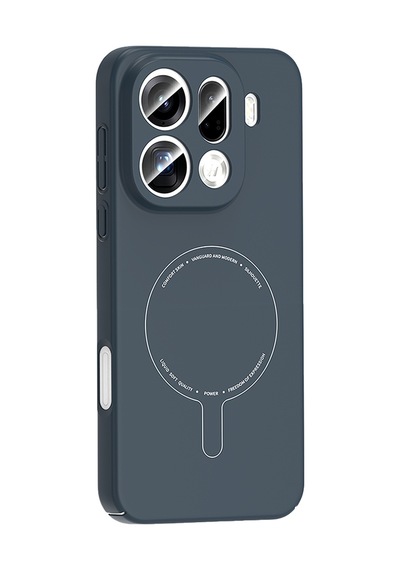 Adige Oppo Find X9 Pro Kılıf Elio Kablosuz Şarj Özellikli Kamera Korumalı Sert Pc Lacivert