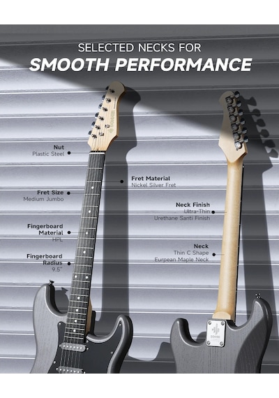 Donner Dst-80 St Elektro Gitar Seti Matton Black