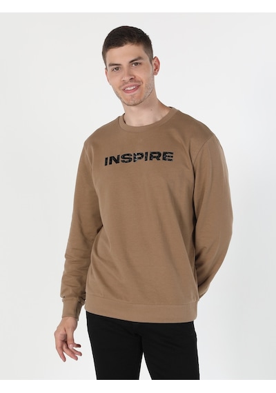 Colin's Colins Regular Fit Baskılı Bej Erkek Sweatshirt 001