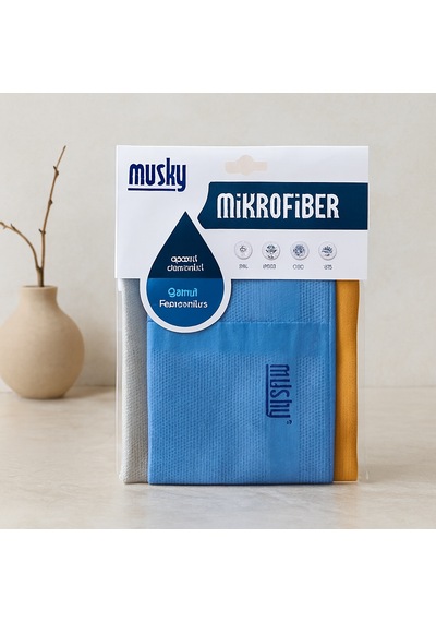 Mikrofiber Temizlik Bezi 3'lü 40x60 Cm - Deterjansız Diğer