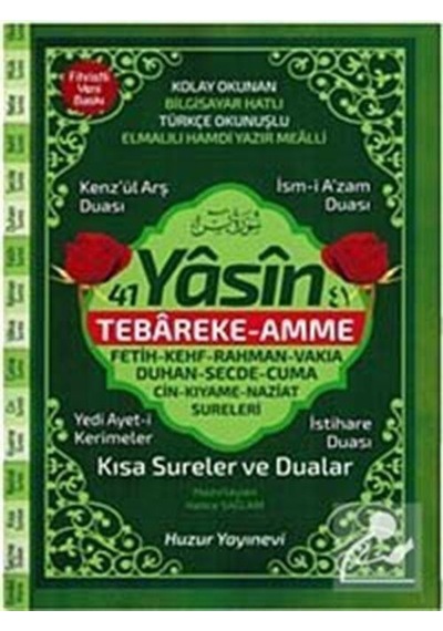 41 Yasin Hafız Boy Fihristli Bilgisayar Hattı Kolay Okunan Yas N11.2125