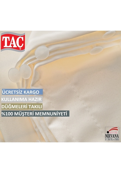 Taç 1.Sınıf Kaliteli Lüx Krem Güneşlik Perde - Her Ölçüde - Krem
