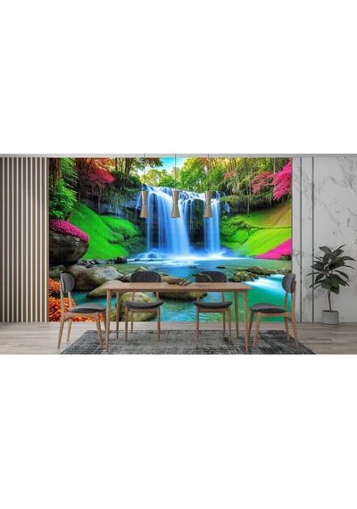 Vibrant Renkli Şelale Poster Duvar Kağıdı