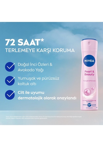 Kadın Sprey Deodorant Pearl&beauty, Ter Ve Ter Kokusuna Karşı 48 Saat Anti-perspirant Koruma 150ml X 3 Adet, Pürüzsüz Koltuk Altı, Avantajlı Paket