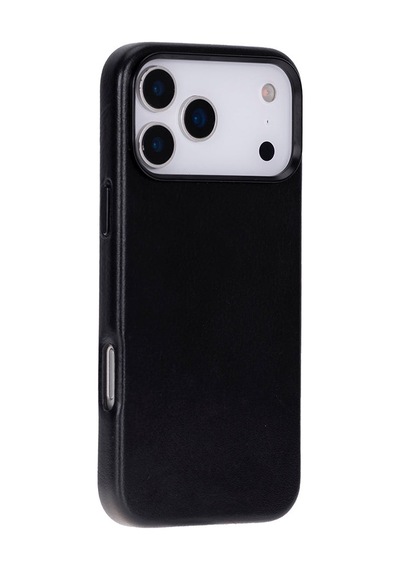 Bloomcase Premium Mono Obsidian Black Apple iPhone Uyumlu 17 Pro Max/ 18 Pro Max 6.9" Hakiki Deri Magsafe Kılıf Siyah