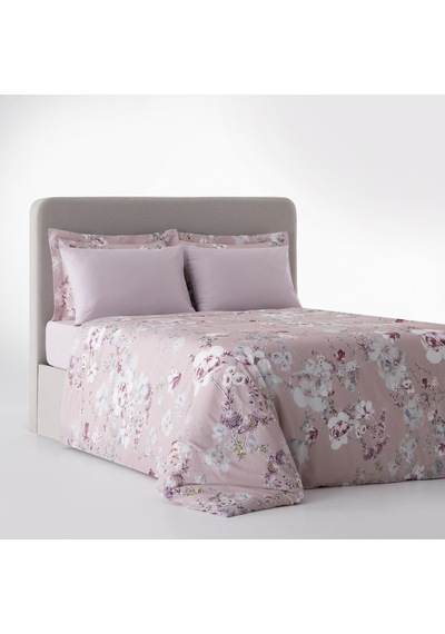 Bloomy Çiçek Senfonisi Çift Kişilik %100 Ege Pamuğu Nevresim Takımı - Çarşaflı - 4 Yastıklı Pudra