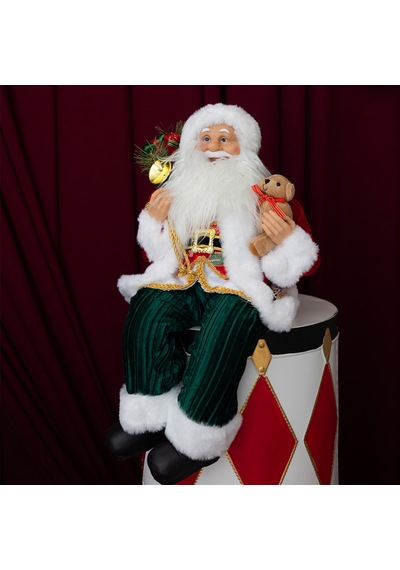 Yılbaşı Noel Baba Ayakları Sallanan Oturan 55 Cm