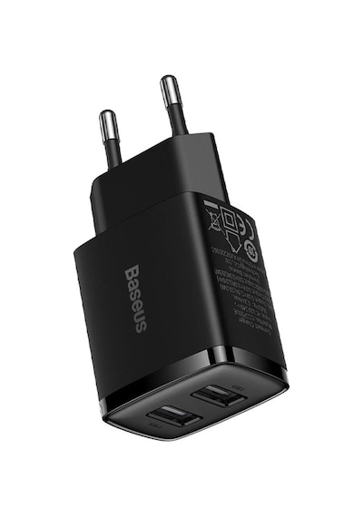 Baseus Compact Dual USB Çıkışlı 10.5W Hızlı Şarj Cihazı