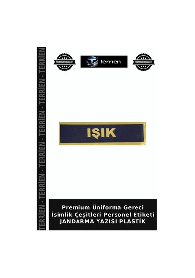 Terrien Premium Üniforma Gereci İsimlik Çeşitleri Personel Etiketi Jandarma Yazısı Plastik Çok Renkli